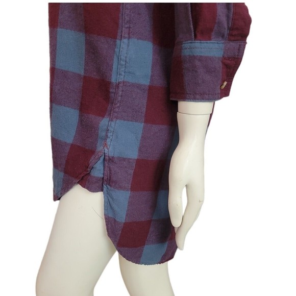 Aritzia Wilfred Free Veronika Plaid Flannel Button Down Dress Shirt Tunic XXS - Picture 8 of 12